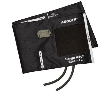 CUFF W/BLADDER, BP 2TU BLK ADLT LG