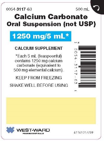 CALCIUM CARBONATE, SUSP 500MG/5ML 500ML MINT