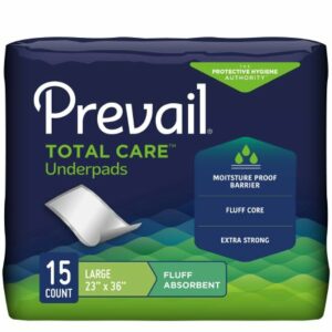 UNDERPAD, PREVAIL LF 23X36 GR N (15/BG 10BG/CS)