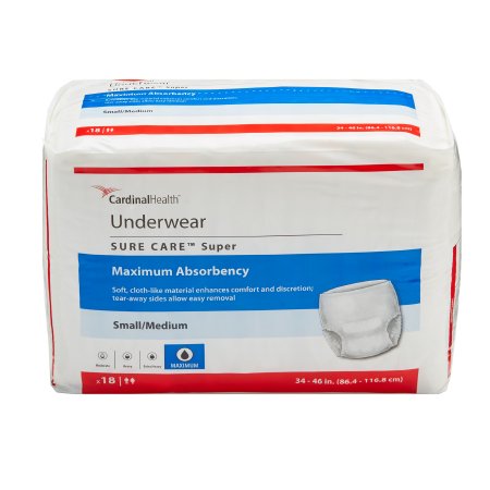 UNDERWEAR, SURECARE MED 34"-46" (18/BG 4BG/CS)