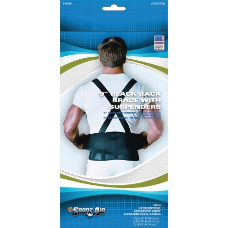 BACK SUPPORT, 9" BLK MED/LG SCOTSP