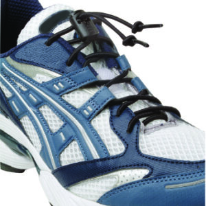 SHOELACE, ELAS W/CORD LOCK BLKD/S