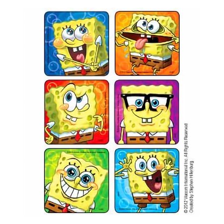 STICKER, SPONGEBOB CLOSE UP FACES (90/PK)
