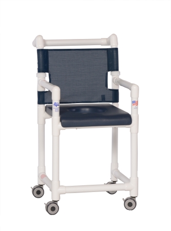 CHAIR, SHOWER CLSD SEAT NAVY 21"