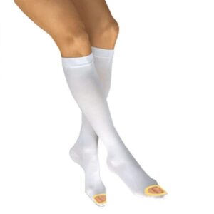 STOCKING, ANTIEMB KNEE HI 16-18" MED WHT