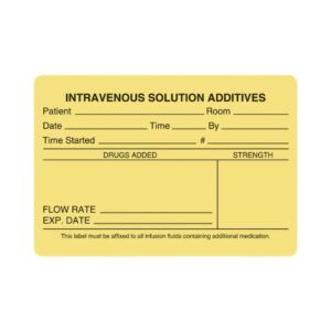 LABEL, INTRAVENOUS SOL ADDITIVES YLW (345/RL)