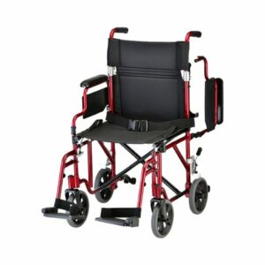 CHAIR, TRANS W/DTCHBL ARMS LT WT RED 19"