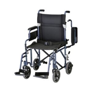 CHAIR, TRANS W/DTCHBL ARMS LT WT BLU 19"