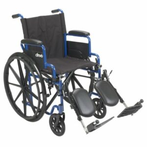 WHEELCHAIR, BLUE STREAK W/FLIPBCK DESK ARM & LEG RESTS