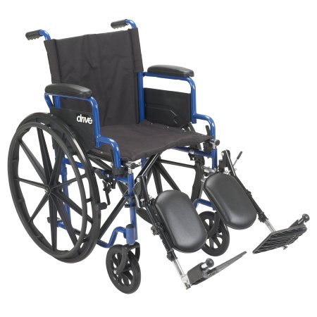 WHEELCHAIR, BLUE STREAK W/FLIPBCK DESK ARM & LEG RESTS