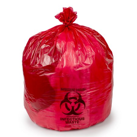 BAG, INF WASTE 13MIC RED 24"X24" (50/RL 20RL/CS)
