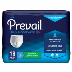 UNDERWEAR, PREVAIL MEN 38"-50"LG (18/BG 4BG/CS)