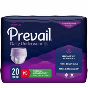 UNDERWEAR, PREVAIL WOMEN 28"-40" MED (20/BG 4BG/CS)