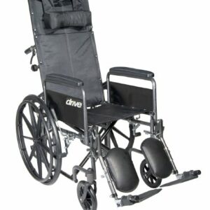 WHEELCHAIR, SILVER SPORT RECLINING BACK FULL ARMS 20"