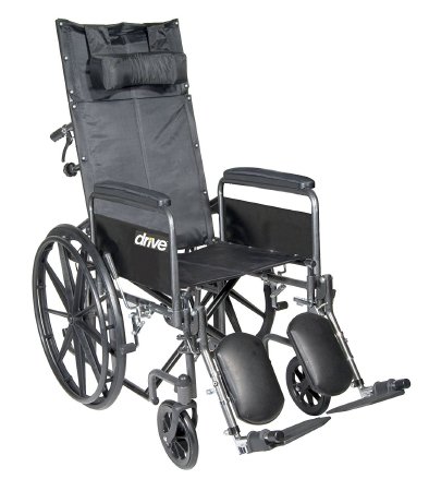 WHEELCHAIR, SILVER SPORT RECLINING BACK FULL ARMS 20"