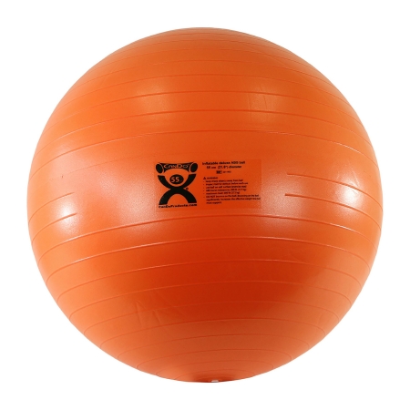 BALL EXERCISER 55CM SLWDEFLT CANDO 21.7" ABS INFLTBL ORANGE
