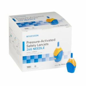 LANCET, SAFETY PRESS ACTIV BLU1.8MM 26G (100/BX 20BX/CS)