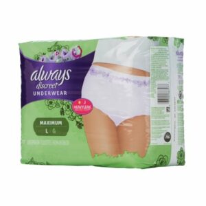 UNDERWEAR, PROTECTIVE ALWAYS DISCREET MAXI LG (17/    9PG