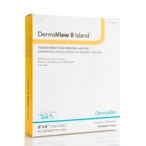 DRESSING, WOUND DERMA VIEW II ISLAND 6X6 (25/BX)