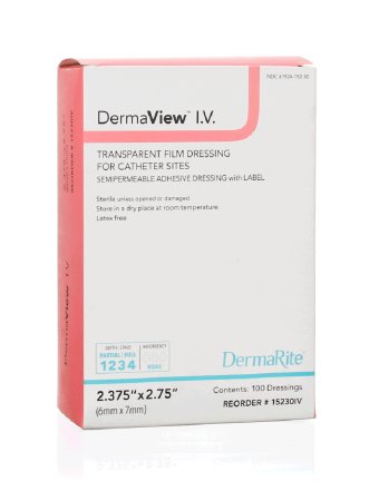DRESSING, WOUND DERMAVIEW TRANSPARENT IV 2 3/8X2.7
