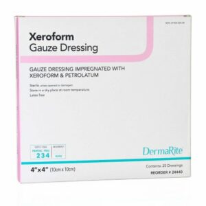 DRESSING, WOUND PETROLATUM XEROFORM 4"X4" (25/BX)