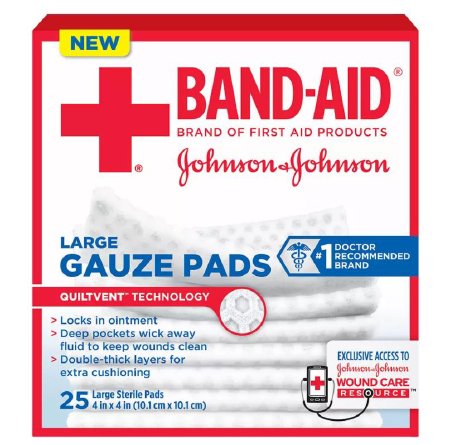 PAD GAUZE BAND-AID 4X4 (25/BX)