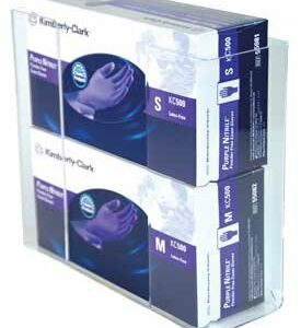 HOLDER, GLOVE BX DBL ACRYLIC CLR
