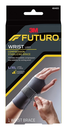 WRIST SUPPORT, COMPRESSION LT HND LG/XL 1.5X3.75X7. (12/CS)