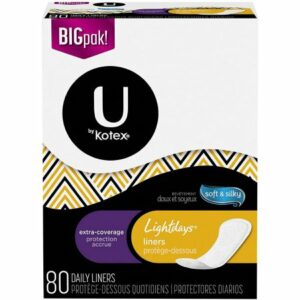 LINER, U BY KOTEX PREM FLAT LIGHT DAYS XTRA  (80/PK 4PK/CS)