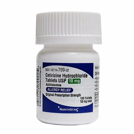 CETIRIZINE HCL, TAB 10MG (100/BT)
