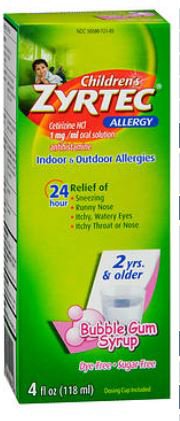 CHILDRENS ZYRTEC, SYRP 1MG/ML 4OZ