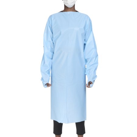 GOWN, PROT OVER THE HEAD AAMI LVL2 POLY BLU (75/CS)
