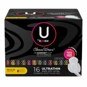 PAD, U BY KOTEX PREM ULTR THINREG W/WINGS (16/PK 6PK/CS)