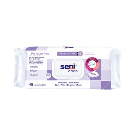 WIPES, CLEANSING SENI CARE PREMIUM PLUS (48/PK 12PK/CS)