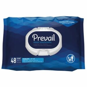 WASHCLOTH, ADLT PREVAIL SOFT PK W/LID 8"X12" (48/PK 6PK/CS)