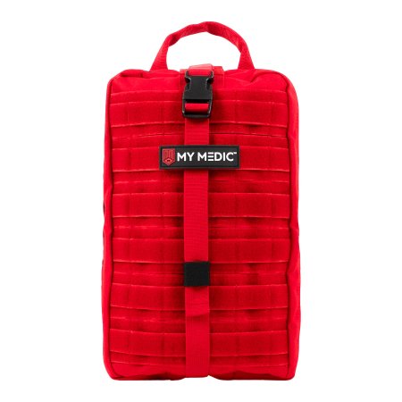 FIRST AID KIT, MYFAK LG STD 200PC NYLON BG RED 14X8.75X6"