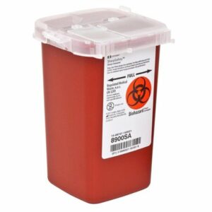 CONTAINER, SHARPS RED 1QT W/LID (100/CS)