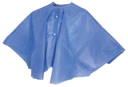 CAPE, EXAM MAMMO NW PONCHO W/SNPS 53"W LG BLU(50/C