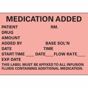 LABEL, MEDICATION ADDED (1000/RL) PROFTP