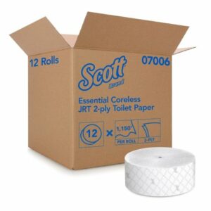 TISSUE, TOILET CORELESS JR 2PLY (12/CS) KIMCON