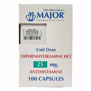 DIPHENHYDRAMINE, CAP 25MG 10X10 (100/BX)              MJPHRM