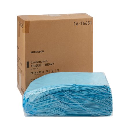 UNDERPAD, 3PLY TISSUE BLU 24X36 (150/CS)