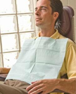BIB, DENTAL AQUAGUARD WHT 16.5X19 (125/PK 4PK/CS)