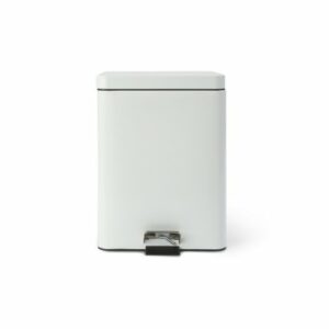 WASTECAN, STEP-ON SQ MTL WHT 20QT