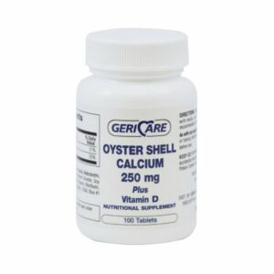 OYSTER SHELL CALCIUM, TAB 250MG +VITMN D3 125IU (100/BT)