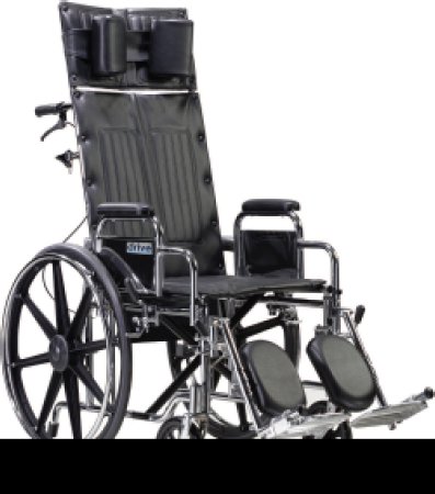 WHEELCHAIR, RECLINING 22" LEG REST REMVBL DESK D/S