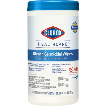 WIPE, GERMICIDAL CLOROX 6.75"XX9" 70/CT (6CT/CS) SALFLD