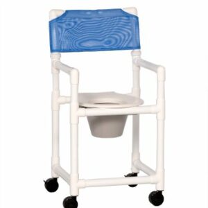 CHAIR, SHOWER/COMMODE W/PAIL BLU 20"