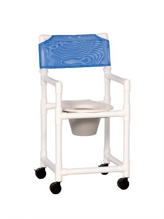 CHAIR, SHOWER/COMMODE W/PAIL BLU 20"