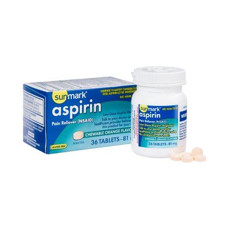 ASPIRIN, TAB CHEW ADLT 81MG S M (36/BX)